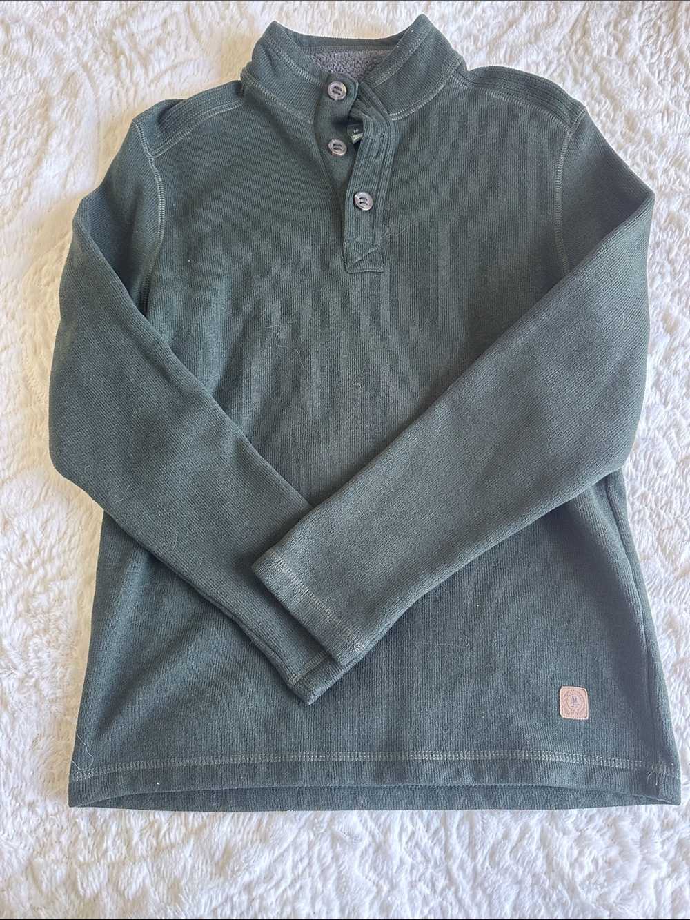 G.H. Bass & Co. Olive Green Henley Zip‑Style Sweater